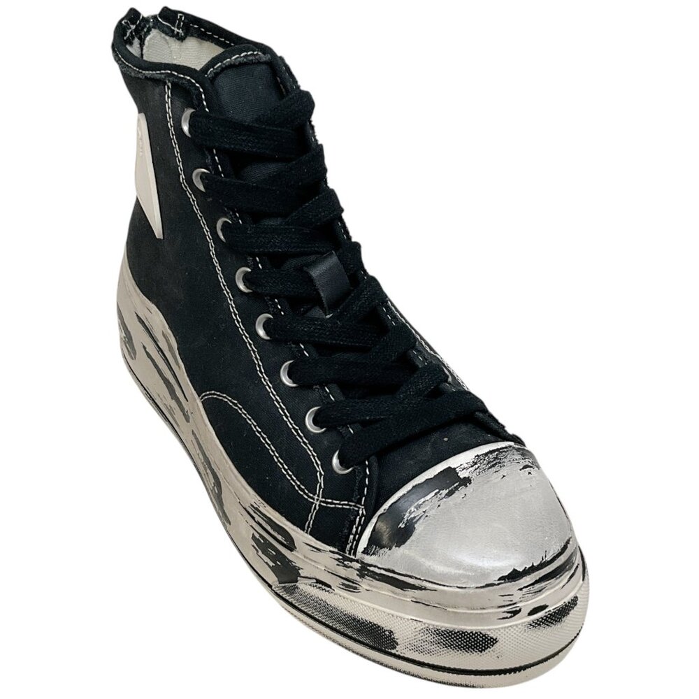R13 Black Canvas Kurt High Top Sneakers